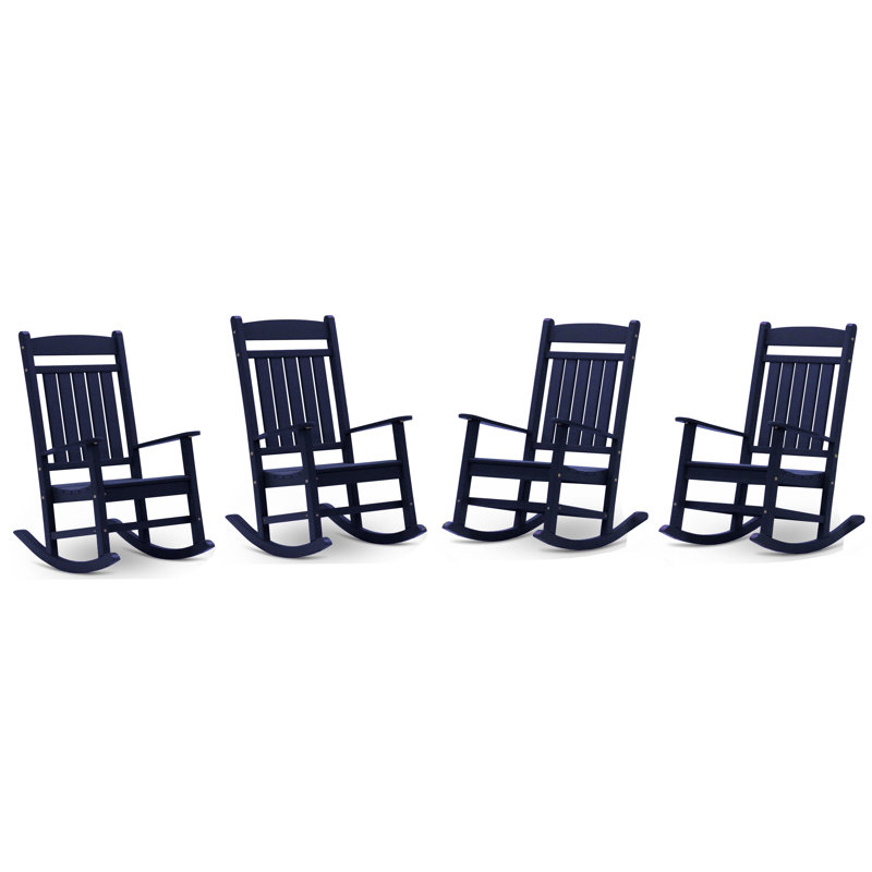 Chaise berçante en plastique Catelyn, Bleu marine