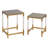 Dajee Square Nesting Tables with Clear Acrylic Legs, Set of 2