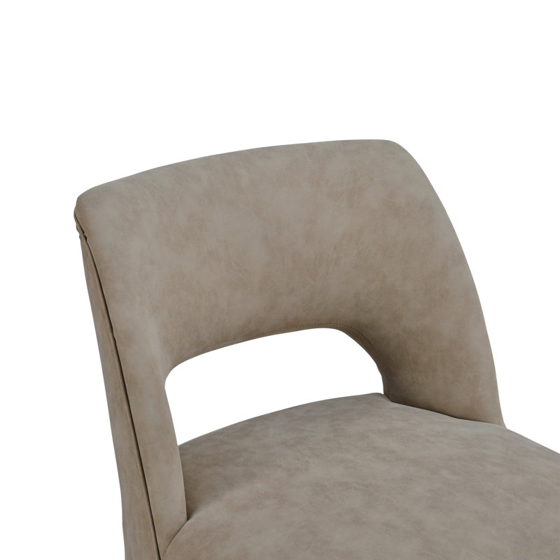  Bisto Faux Leather Upholstered Counter Height Bar Stool With Solid Wood Legs Set of 4, Taupe, 4