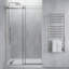 Porte de douche coulissante sans cadre Stellar Series 45 à 48 po x 76 po, en nickel brossé et verre trempé-52233368
