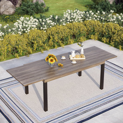 Romio Rectangle Metal Frame Patio Dining Table by Hokku Designs