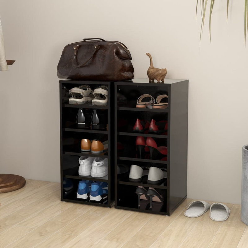 10 Pair Shoe Rack, Black