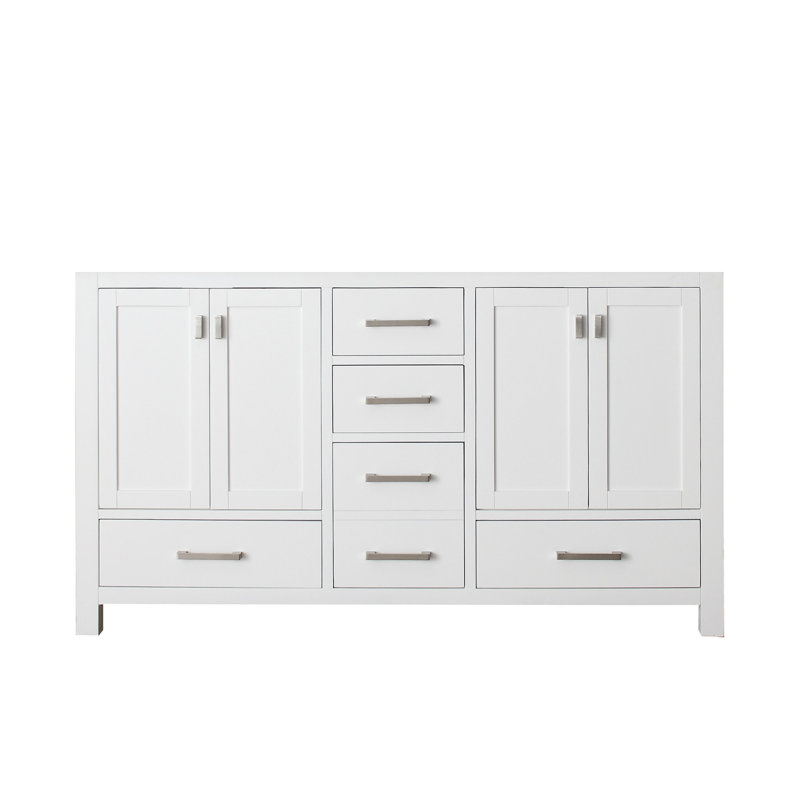 Modero 60'' W Double Bathroom Vanity Base, White