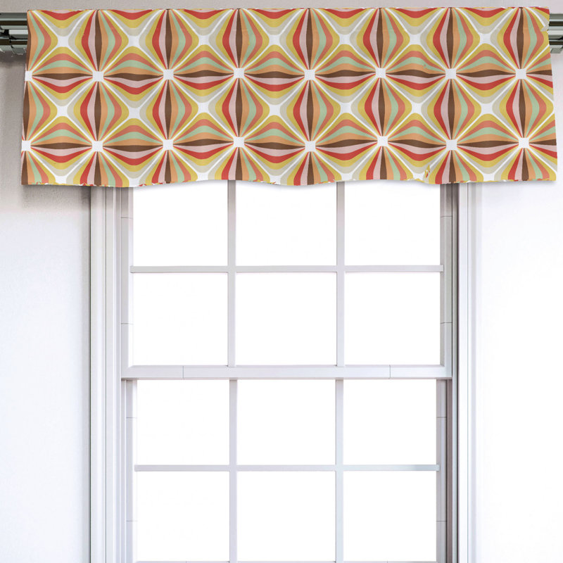 Sateen Abstract Ruffled Window Valance