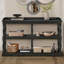 Console avec espaces de rangement ouverts à 3 niveaux et pieds de soutien à colonne romaine, table d'entrée avec canapé étroit pour le salon, l'entrée et le couloir-760628660