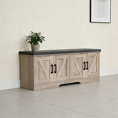Storage Bench With Cushioned Seat