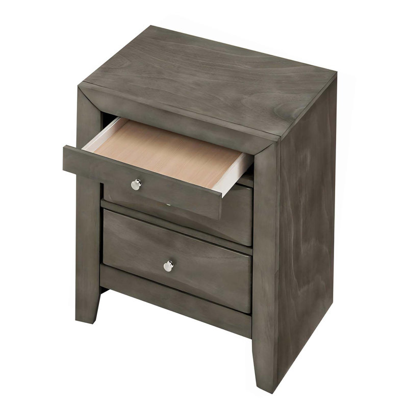 Table de chevet élégante avec rangement gris, Gris