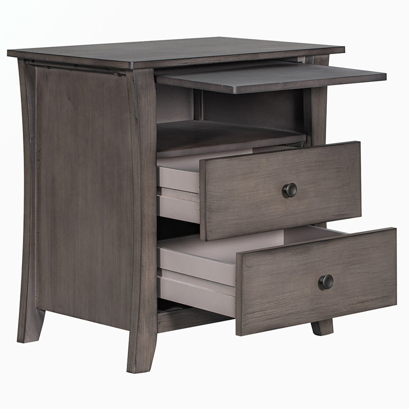 Table de chevet en bois massif et en bois manufacturé