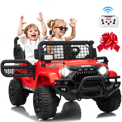 Red 24V 2-Seater Kids Ride On Car with 4 Motors, Bluetooth, USB, MP3, Music Player, Power Display for Toddlers