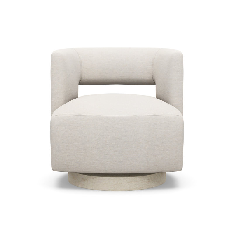 Crystle Swivel Barrel Chair Chair with Ottoman, Sandstone, 8938-45