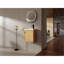 Meuble-lavabo mural 18,5 po avec lavabo en résine, porte simple à fermeture douce, panneau de fibres à densité moyenne, bois naturel-131578342