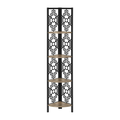 Bookshelf, Bookcase, Etagere, Corner, 4 Tier, 62"h, Office, Bedroom