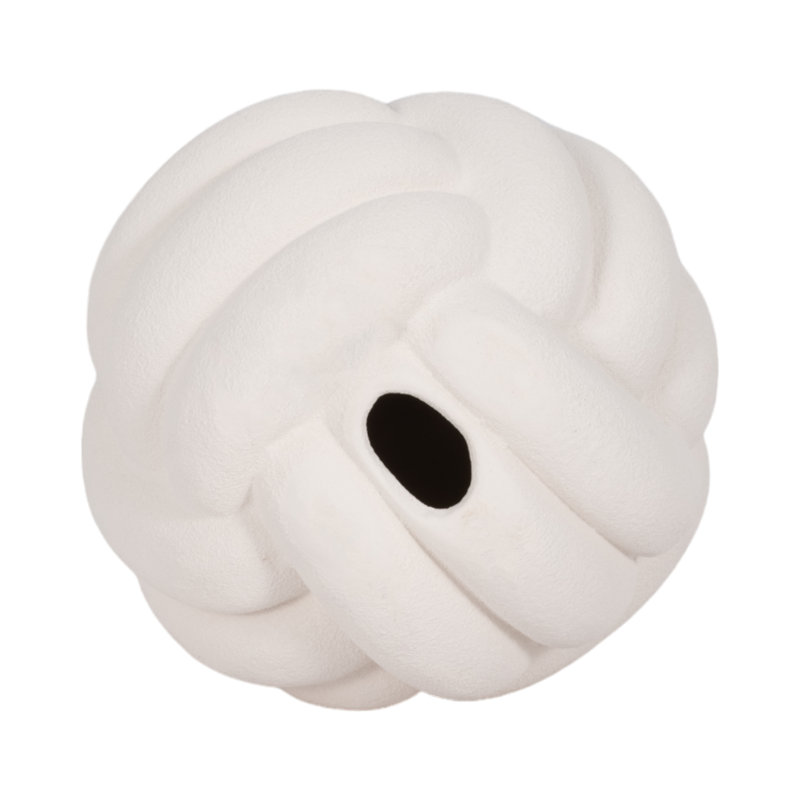 Hershman Knot Orb Rough Texture, 5" H x 5" W x 5" D, White