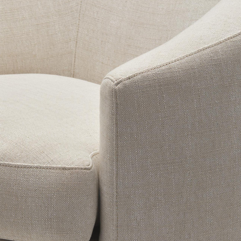 Modern Accent Chair, Beige Linen