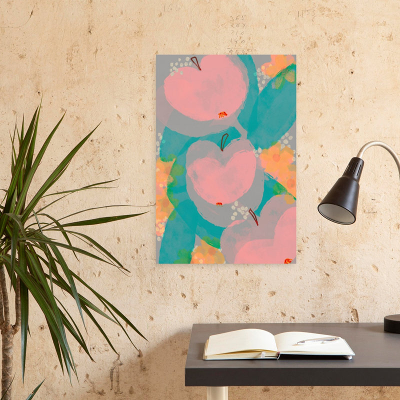 Art mural rose et rose, H 24 po x l 16 po
