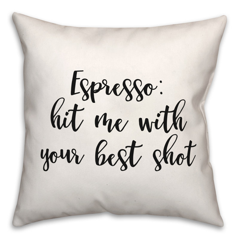 Coussin décoratif noir et blanc Espresso