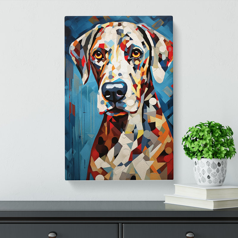 Dalmation Cubism Art No.2 - Wrapped Canvas, 76cm H x 50cm W x 3cm D