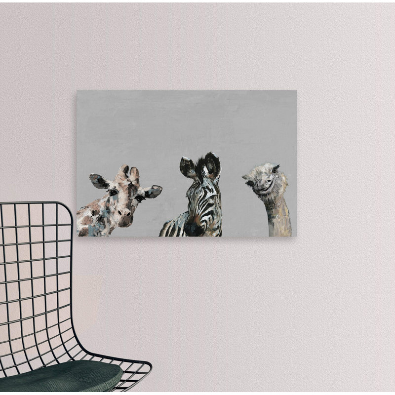 The Head Turners In Gray - Wrapped Canvas Painting, 40" H x 60" W x 1.5" D