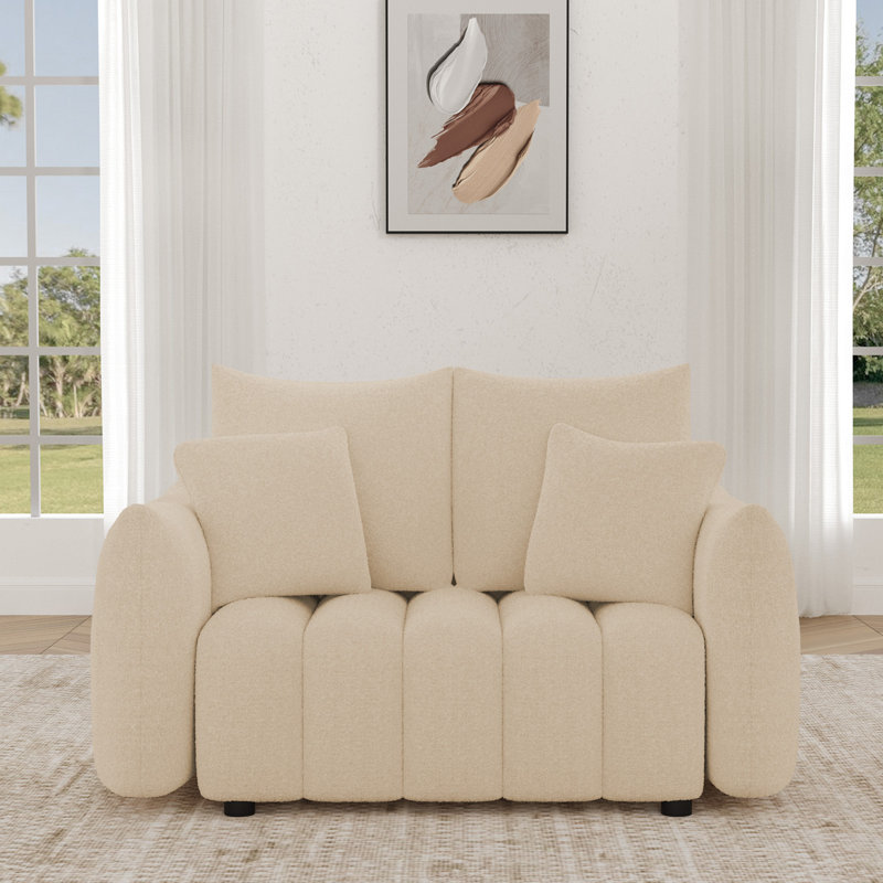  Canapé en tissu 58 po, Marron clair