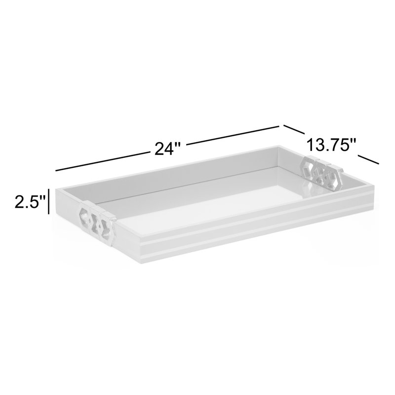 Copas Decorative Tray, White