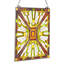 Stained Glass Tiffany Style Hanging Window Panel with Chain 20 x 21 Inches