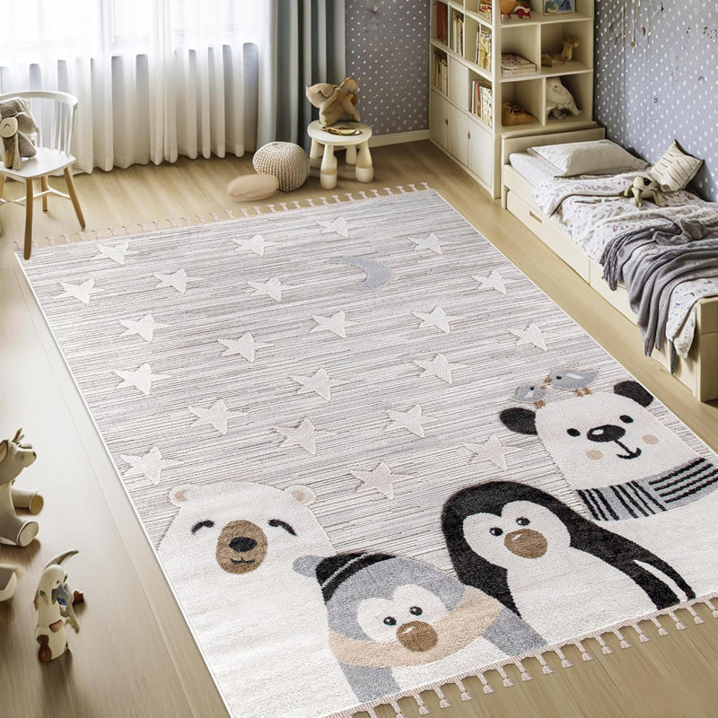 Soft Playful Area Rugs for Kids Playroom Children Bedroom Carpet Cute Cartoon Design Kids Rug KD002, Rectangle 200 x 290 cm