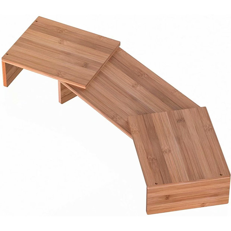 Support de bureau en bambou à 3 tablettes réglables