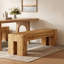 Banc de cuisine rustique en bois massif, banc de cuisine de ferme extra long de 63 po avec cadre robuste-1844034580