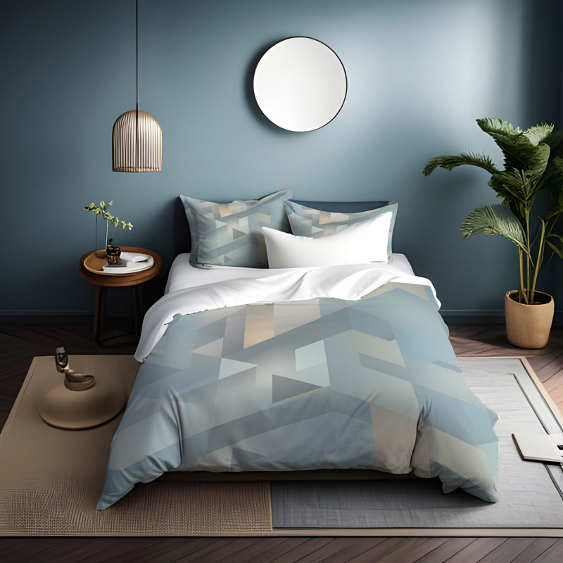 Polyester Abstract Duvet Cover, King Duvet Cover + 2 King Shams