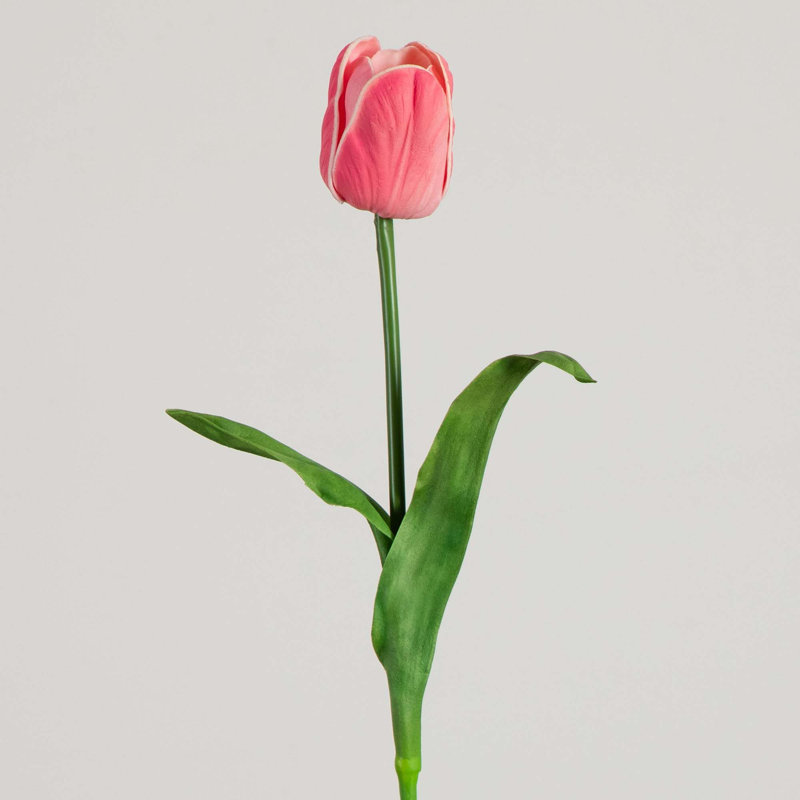25in. Artificial Tulip Flower Stems, Set of 3, Pink