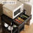 Coffee station, small microwave stand with drawer, movable farmhouse coffee station with table on wheels-709633897