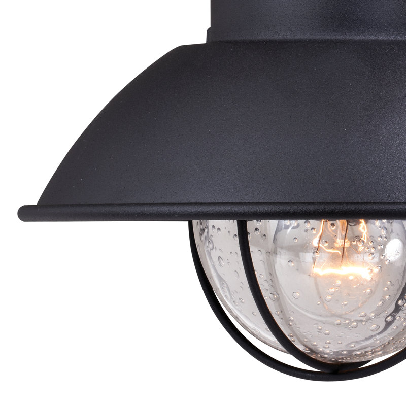 Luminaire de grange en verre bullé pour l'extérieur éclairant du crépuscule à l'aube Emestine, H 9 po x l 8,25 po x P 11 po
