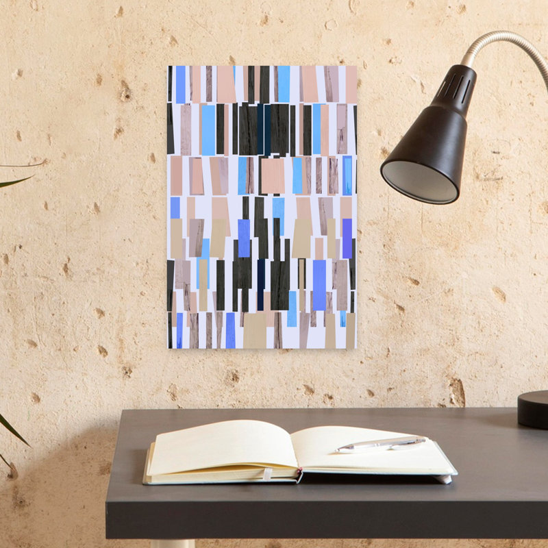 Art contemporain contemporain abstrait géométrique, H 18 po x l 12 po