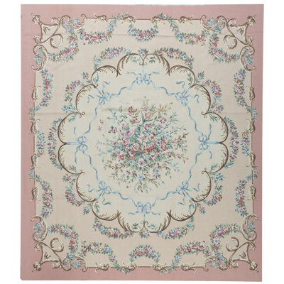Hand-Knotted High-Quality Beige and Rust Area Rug
