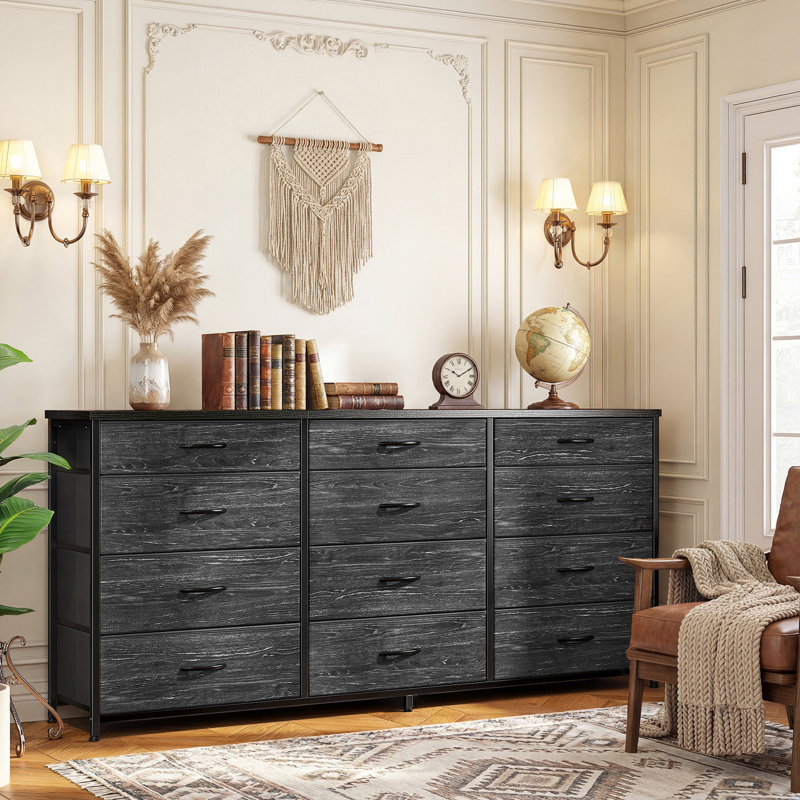 metal frame dresser Sweetcrispy Rustic Brown 5-Drawer Dresser Storage Organizer TV Stand with Metal Frame and Wood Top in the Dressers department at Lowes.com