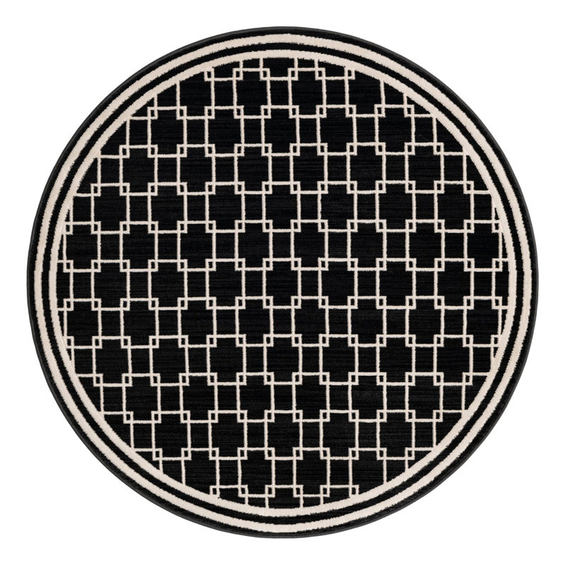 Jill Zarin Metropolitan Uptown Rug Black, Round 4'1"