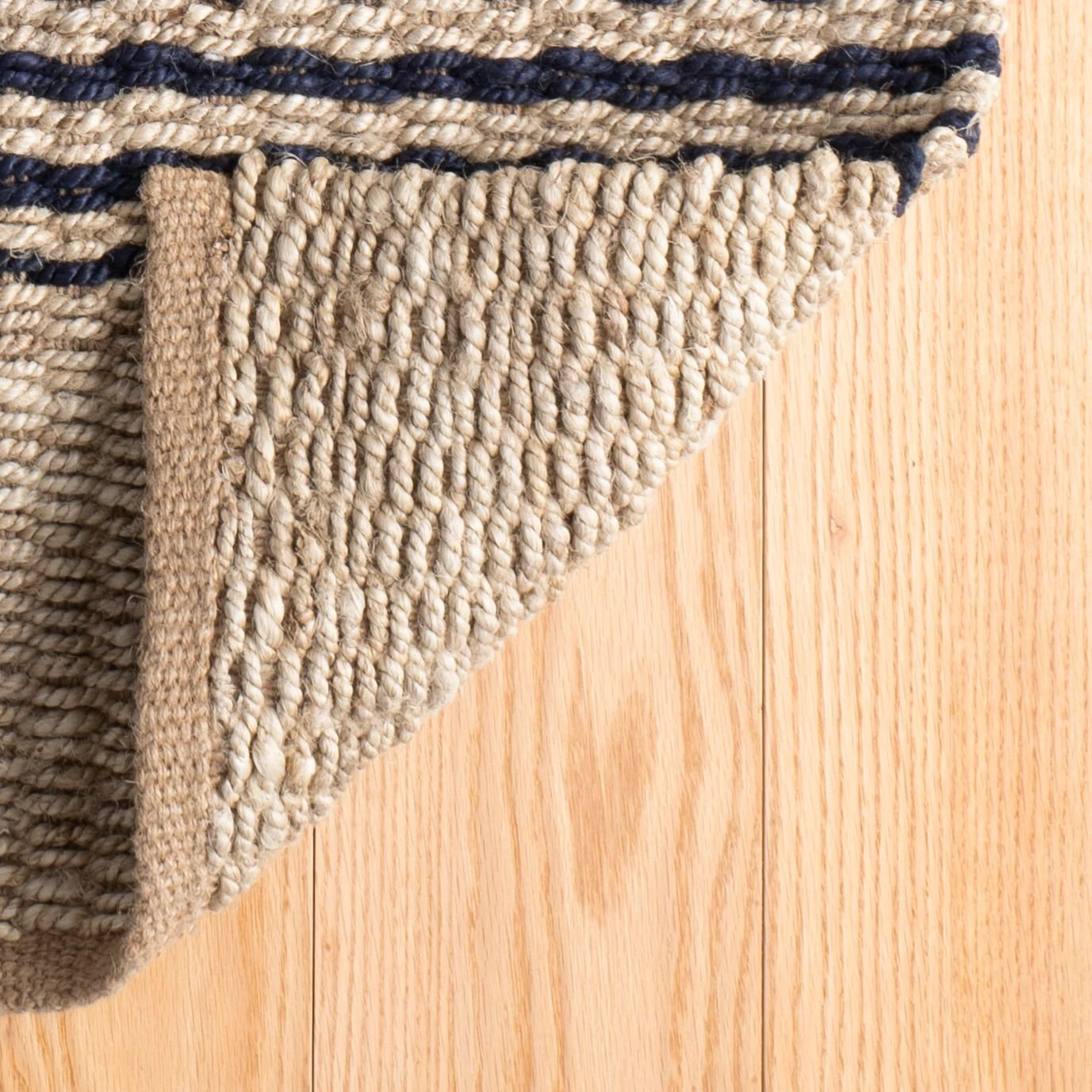 Jute Ticking Indigo Handwoven Rug, Rectangle 7'6" x 9'6"