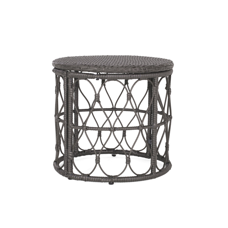 Rattan Bruce Side Table, Gray