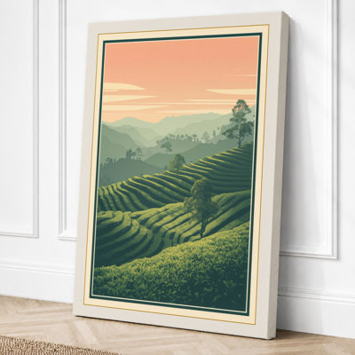 Rural Valley at Dusk Rustic 1 Piece Wrapped Canvas Wall Art