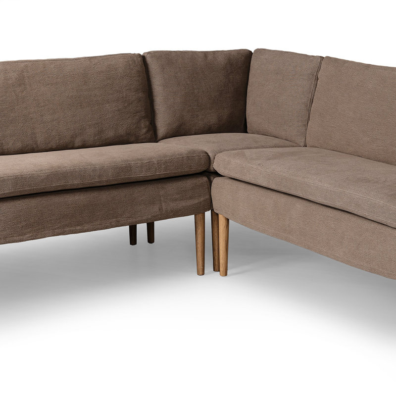 Aurelia 6-Piece Sectional, Broadway Coffee Linen, 34.5" H x 152" W x 75" D