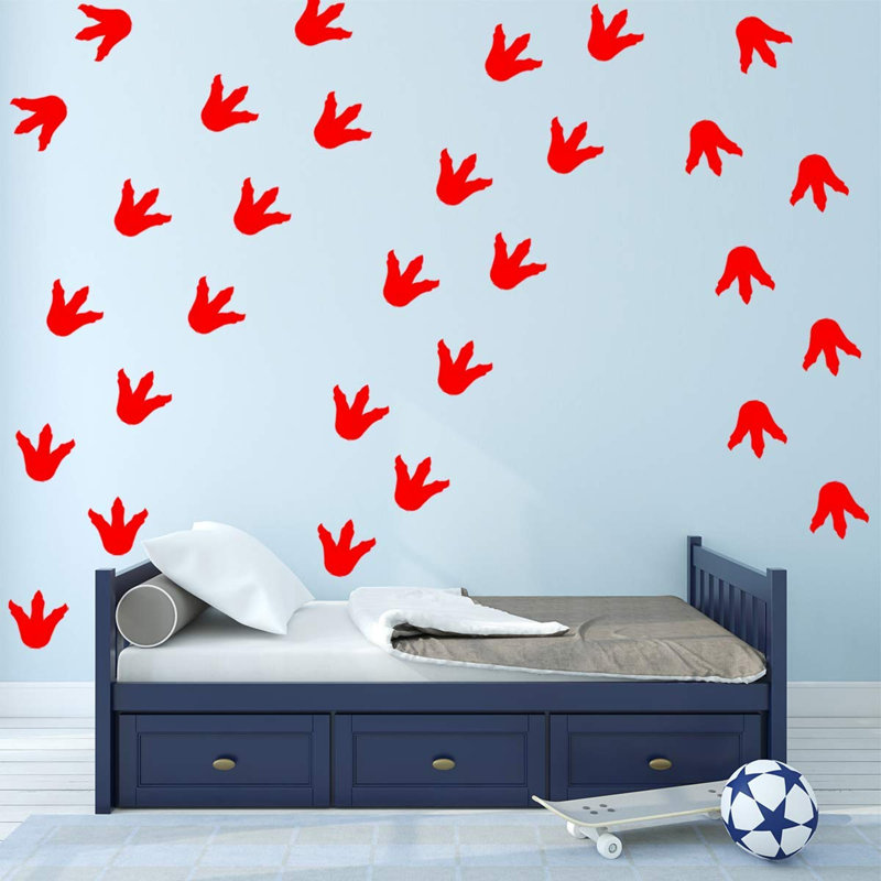Autocollant mural empreintes Clemons, Rouge