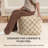 Marta 20" Beige Checkered Upholstered Pouf Ottoman-117292685