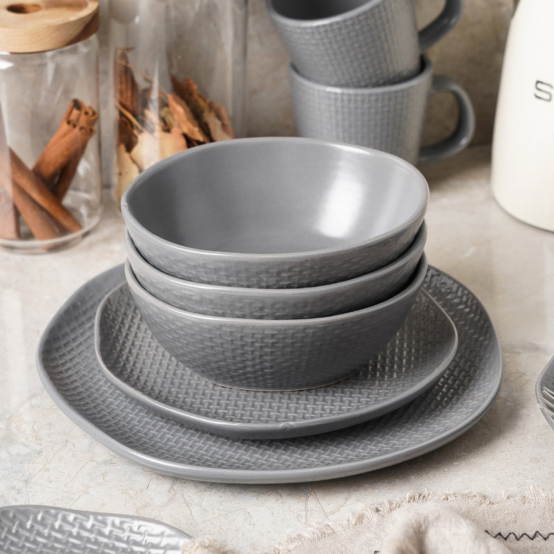 Stone Lain Abigael Bowl Set Stoneware, Gray