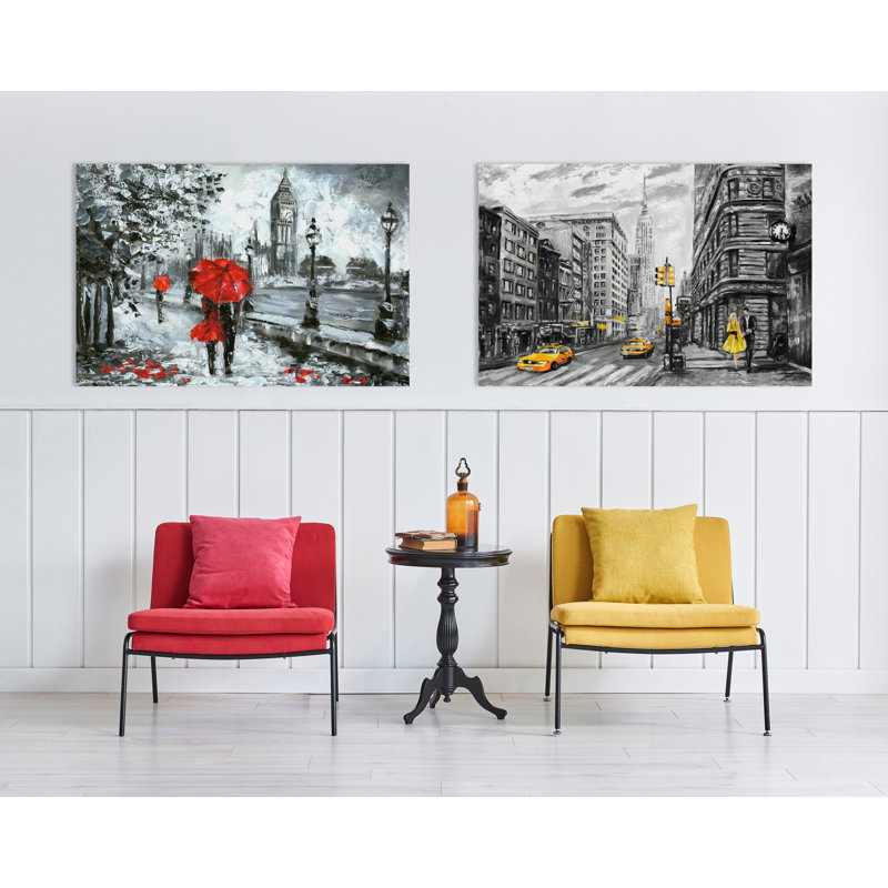 New York - Single Picture Frame Print on Canvas, 60 cm H x 90 cm W