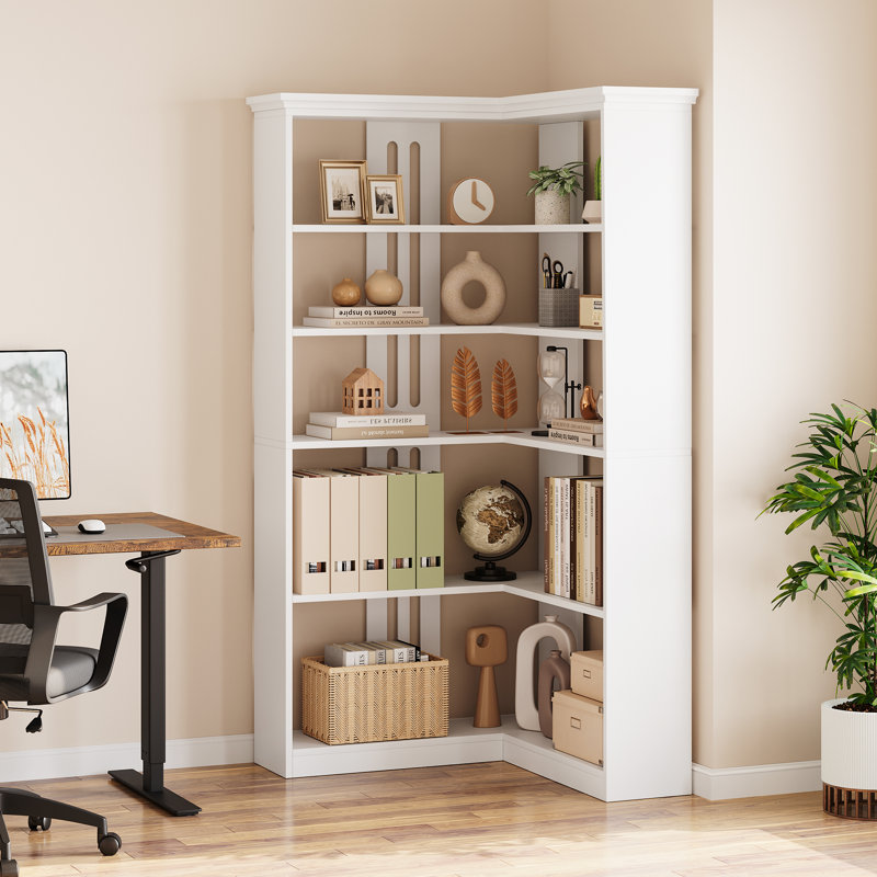 184.9cm H x 91.4cm W Corner Bookcase