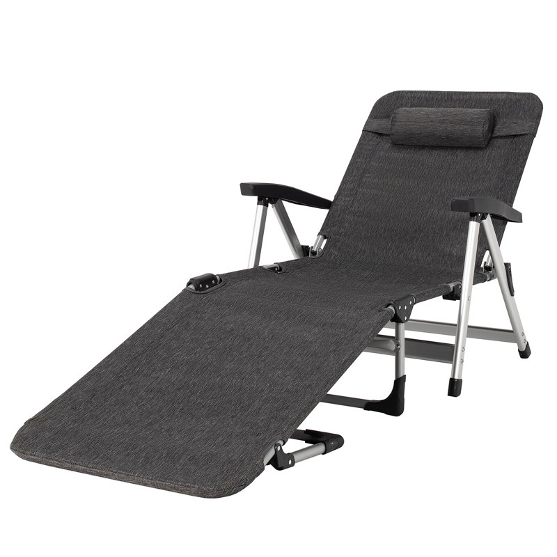 Agnija 190cm Long Reclining Single Sun Lounger, Grey
