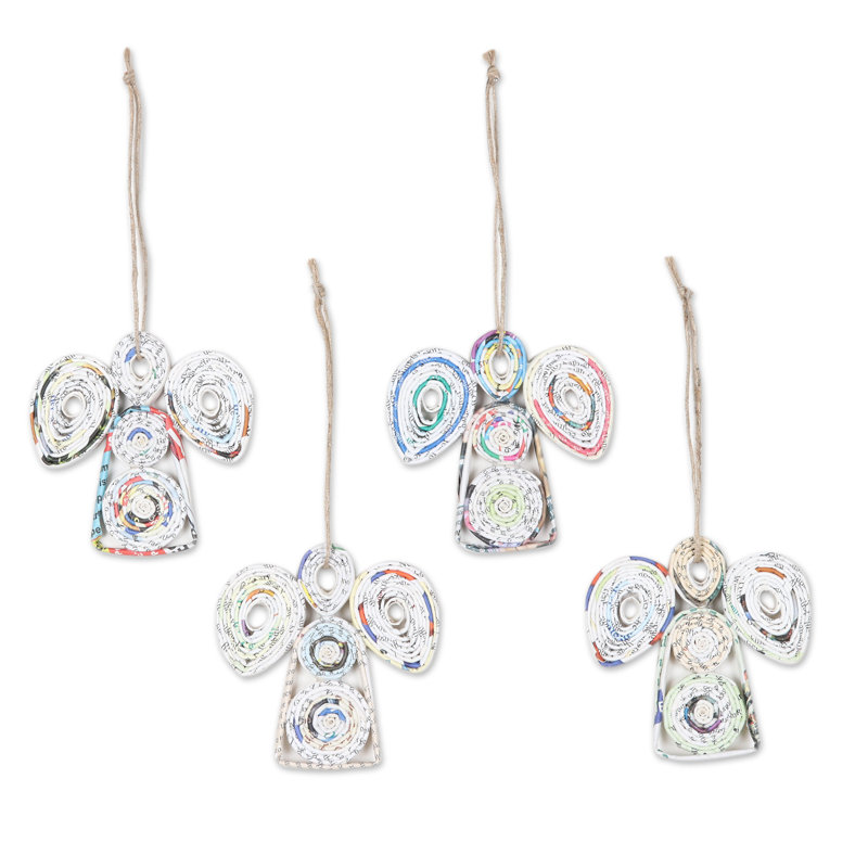 Figurine suspendue ange en papier recyclé Angel