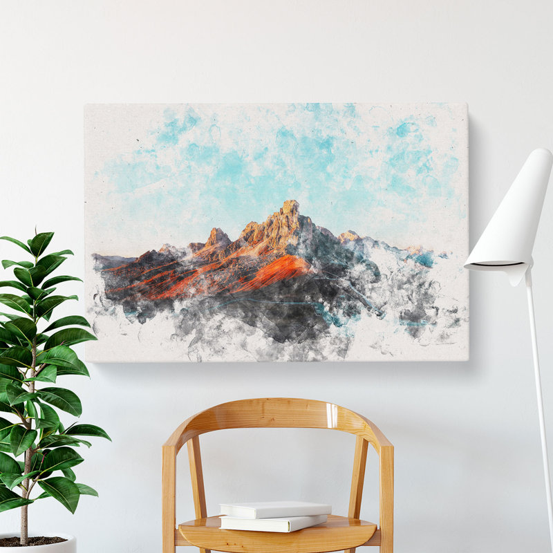 Giau Pass Mountains In Italy - Wrapped Canvas, 50cm H x 76cm W x 3cm D