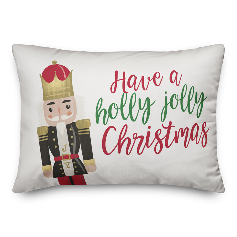 Holly Jolly Nutcracker Throw Pillow