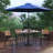Agit Indoor/Outdoor Square Steel Framed Table with 4 Stackable Faux Teak Chairs-69347606-69347602